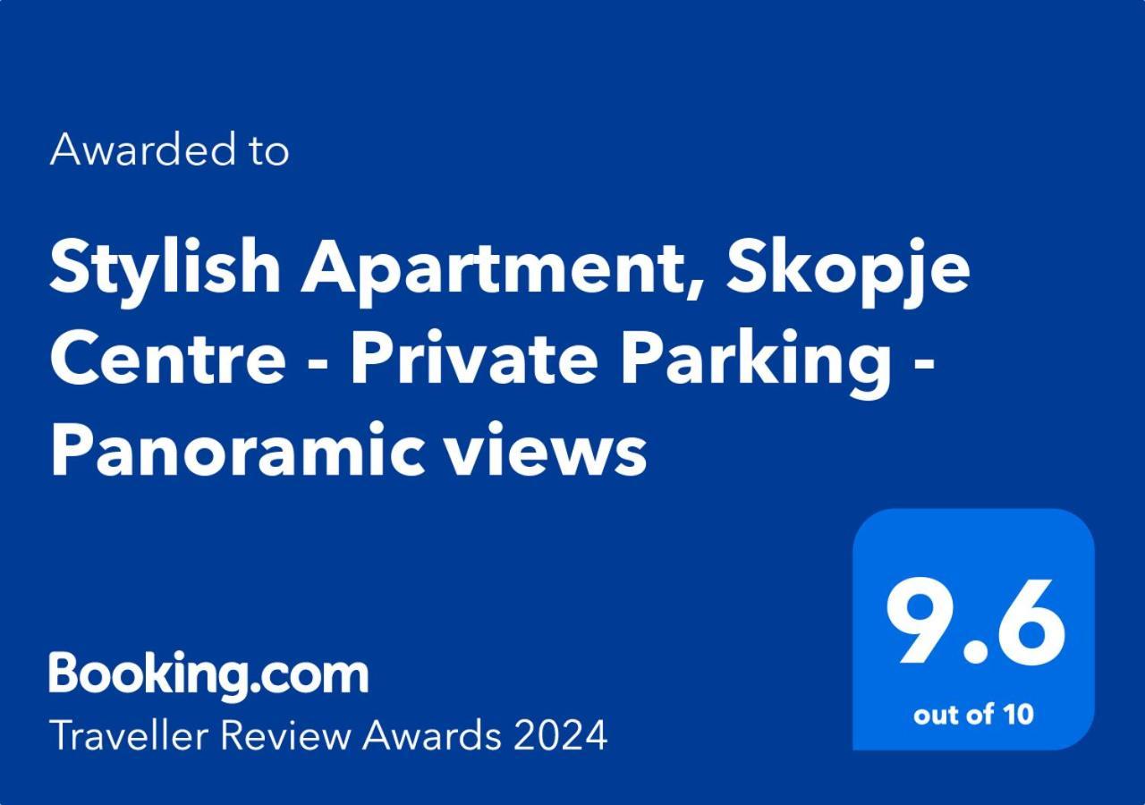 Stylish Apartment, Skopje Centre - Private Parking - Panoramic Views Exterior foto